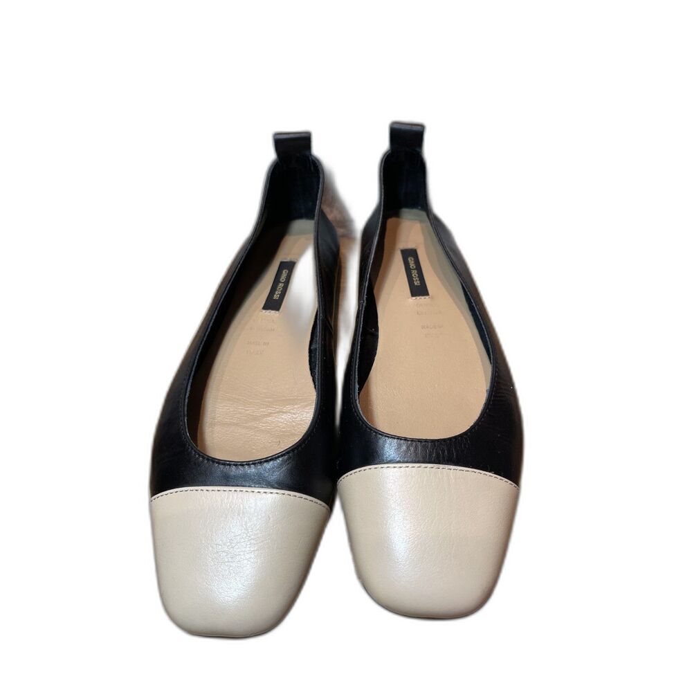 Gino Rossi Ortensia black and tan leather ballet flat SZ 7.5